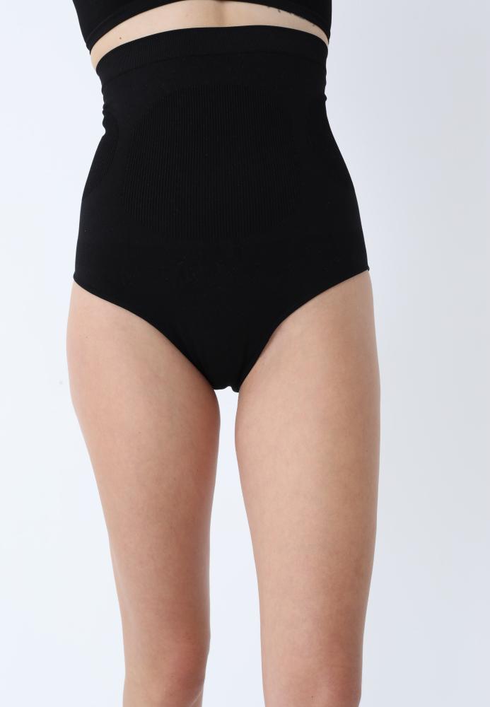 Corset Damă Clasic Modelator Bandă de Silicon si Talie înaltă, Culoare Negru,Engros